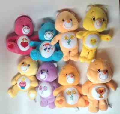 Lot of 8 Care Bears Stuffed Animal Plush Toys ~ From 2002-2010