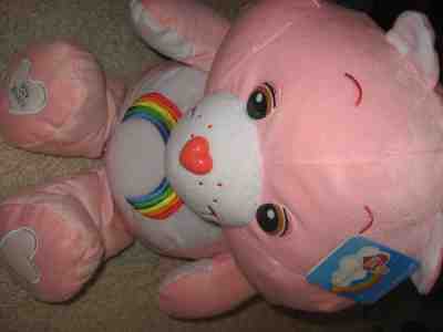Jumbo Care Bear Plush Stuffed Cheer Bear Pink Rainbow 25th Anniversary 24