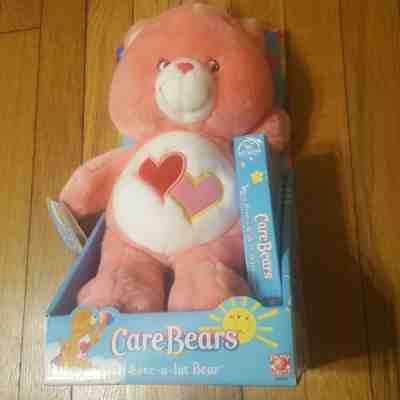 NIB Care Bears Love-A-Lot Bear With VHS Video Movie Plush 2002