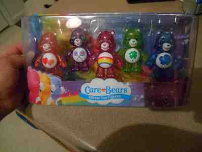 NEW Care Bear Glitter Fun Figures Set Cheer Share Grumpy Good Luck Love A Lot