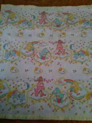 Vintage 1985 Care Bear American Greetings Baby Crib Quilt Blanket 43x44