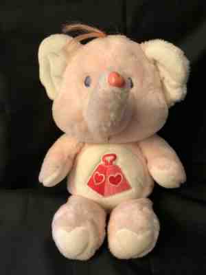 Lotsa Heart Elephant Vintage Care Bears 13 inch Plush Toy Stuffed 1983 Very Good