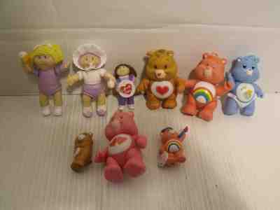 VTG 1980s Mixed Lot of 9 PVC Care Bears and Cabbage Patch Miniatures Toys VGC