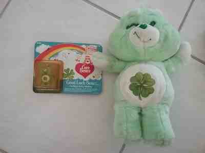 Vintage Kenner Care Bears Good Luck Bear 13 Inch Plush,Shamrock 1983 & Miniature