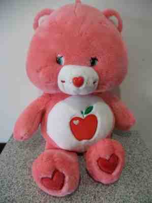 CARE BEARS SMART HEART BEAR 26” Plush Stuffed Animal RED APPLE - 2005 - HTF RARE