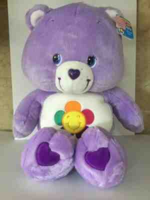 Purple Care Bears Harmony Bear Plush Sunshine 2002 Jumbo New with Tags 27