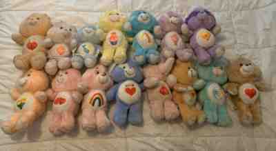 Vintage Care Bear Kenner 11-13” 1980s Plush Dolls Lot Of 15 Baby Hugs & Tugs