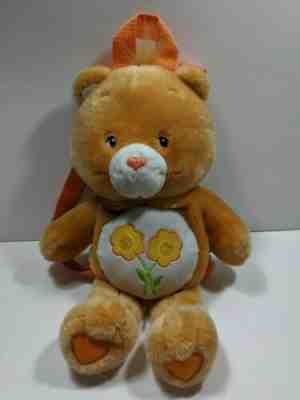 2003 Care Bear Friend Bear Plush Backpack Orange Kids