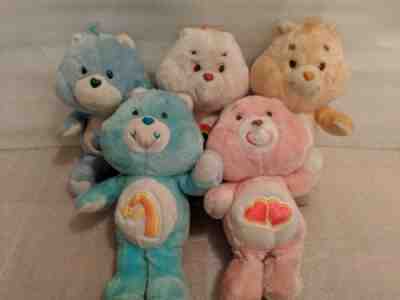 Vintage 1983 Original Care Bears Plush Dolls Lot of 5 Cheer Friend Grumpy Wish