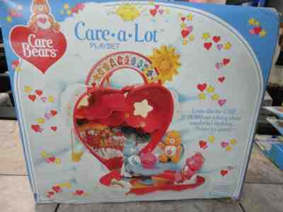 Vintage Care Bear, Care-a-lot Playset, Kenner,1983,IN ORIGINAL BOX W/EXTRA BEARS
