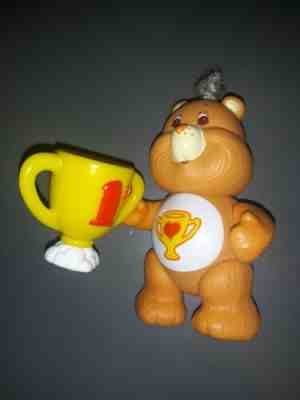 Vintage AGC/ Kenner 1983 Care Bears Champ Bear Poseable PVC Figure with Trophy!