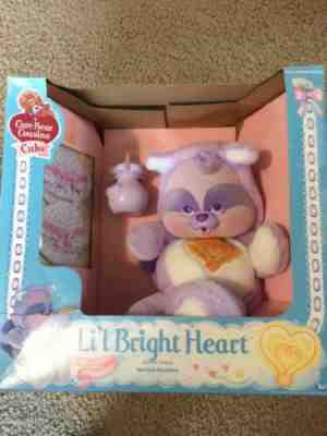 Vintage Care Bears Cubs Lil Bright Heart Plush 1986 Pacifier Cousins Flocked New