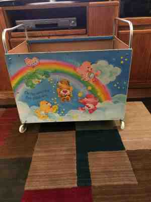 Vintage 1980's Care Bears Toy Cart Toy Box with Wheels 