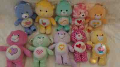 LOT (10) Care Bears Plush Beanies Vintage Collection 2002-2005