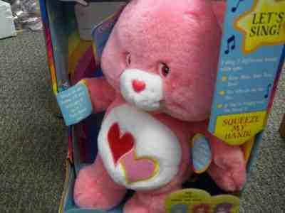 Care Bears Sing Along Friends Love-a-Lot Bear 13 Inch Plush 2003 (in box #7)