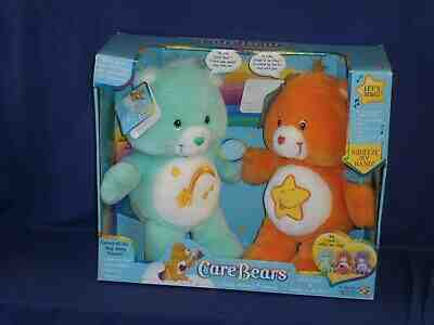 Vintage Laugh-a-lot & Wish Care Bears Sing-Along Friends 13in 2003 Mint in Box