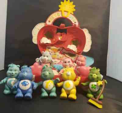 1983 Care Bears Care-a-lot playset with 8 figures! Carebears Carealot Grams Baby