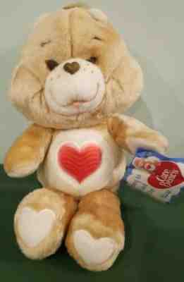1980s CARE BEARS TENDERHEART BEAR Plush Figure Kenner With Tag Free Shipping