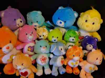 CARE BEARS PLUSH LOT OF 15 DIFFERENT BEARS 2000s KENNER Includes 2 Talking Bears