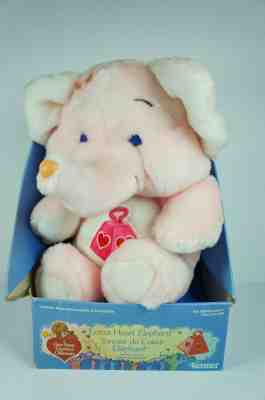 Vintage Care Bears Cousins  Plush 1985 Lotsa Heart Elephant Pink New In Box Mint