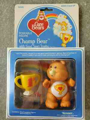 Vintage Care Bear Champ Bear with Good Sport Trophy, Poseable Figure