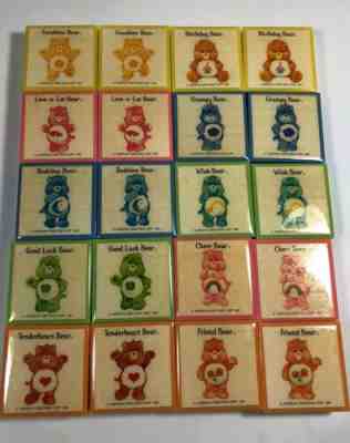 New In Box Care Bears Vintage Complete Necklace & Pin Set 1985