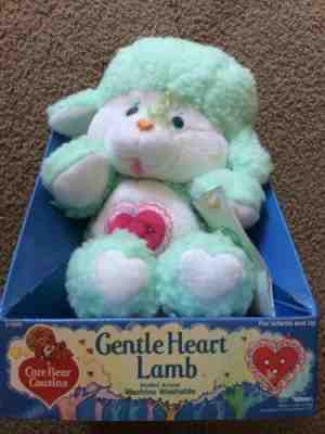 Vintage Care Bears Cousins Stuffed Plush 1985 Gentle Heart Lamb Kenner Toy 80s