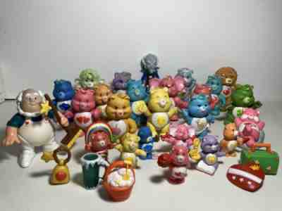 VTG ‘80s Care Bear Poseable Figurine Doll Lot Of 24 Plus Accesories Cloud Cold