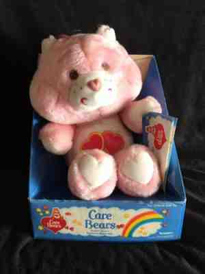 Vintage Kenner 13” Care Bears Love-a-Lot Bear Plush ERROR BOX FACTORY FLAW 80’s