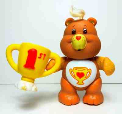 Vintage AGC 1983 Care Bears Champ Bear Poseable PVC Figure with Trophy!