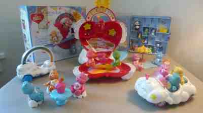 Care Bears Vintage 1980's Lot Including Figures, Cars, Playset, Case - Exc Cond