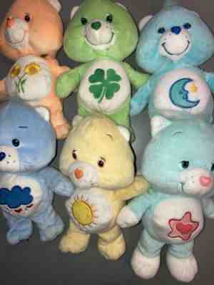 Lot of 6 Care Bears Cubs 8” Stuffed Animal Plush Toy Doll (TCFC, 2002) USED