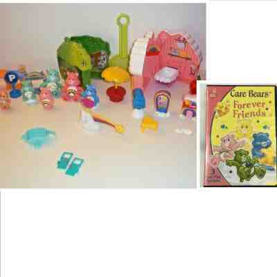 Vintage Lot of Care Bears  2 Houses Care Bear & Accessories- Forever Friends DVD