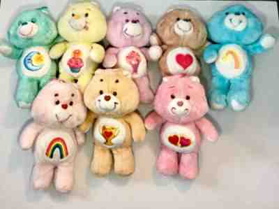 Care Bears Original 8 plush bears lot 14in each like new  Kenner  1983 