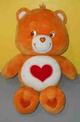 2002 Large Care Bears Large 26” Plush Tenderheart Bear Orange Heart Tummy