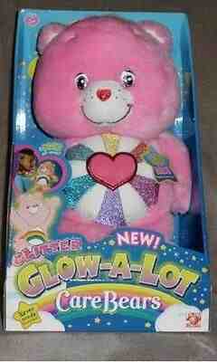 **RARE** NIB 12inch Plush Glitter Glow-A-Lot Hopeful Heart Care Bear