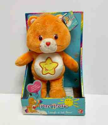 2003 Care Bears Laugh A Lot Stuffed Star Belly Plush Orange Bear In Box