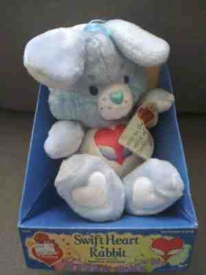 Vintage 1984 Kenner Care Bears Cousin Plush Blue Toy Swift Heart Rabbit 13 IN