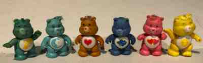 Vintage Poseable Care Bear Figures 1,5,6,7,8,10 Lot Of 6 1980’s Heart Moon Sun