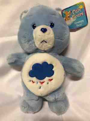 Vintage Care Bears Original Grumpy Bear 13 inch 2002 Plush Blue Heart Feet w/tag
