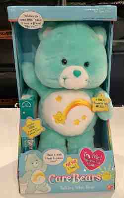 CARE BEARS Talking Wish Bear 12” with Cartoon Video New and Sealed 2003