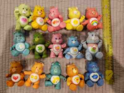 VINTAGE Care Bear lot of 15 1982-1984 poseable figurines, used.