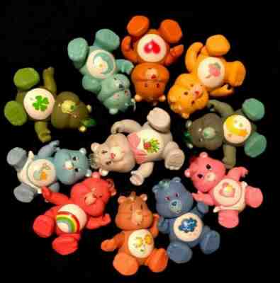 11 Original Care Bear Figurines Vintage 1980s AGC Kenner Toys  3”  Includes Gram