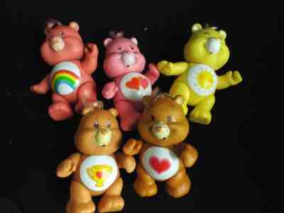 Care Bears Pose-able Figures Lot of 5 Vintage 1980s 