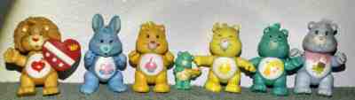 Vintage Care Bears (6 & 1 mini) including Lion Heart's Shield