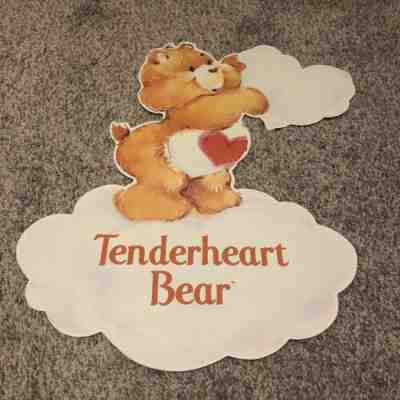 Rare Vintage 1982 Care Bears Hanging 2 Sided Store Display Tenderheart Bear
