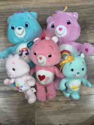 Lot Of 5 Care Bears Love-a-lot Wish True Heart Heartsong And Cheer Bear 