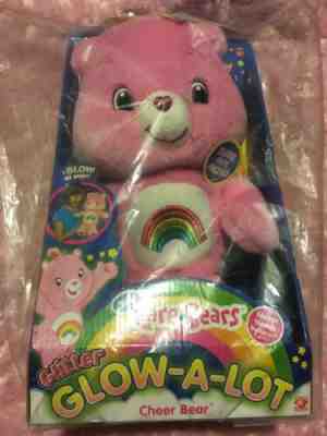 CARE BEARS  GLITTER GLOW-A-LOT CHEER  Glow in the Dark Brand New, Never Opened!