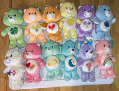 2000s Care Bears 20th Anniversary LOT Of 12 8” Plush Bear W/ Tags Sold As Is