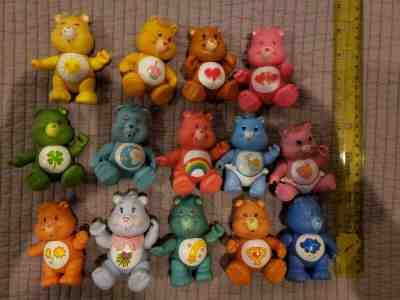 VINTAGE Care Bear lot of 14 1982-1984 poseable figurines, used. 